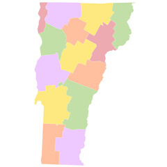 Obraz premium colorful Vermont map with his counties