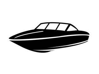 black silhouette boat vector illustration
