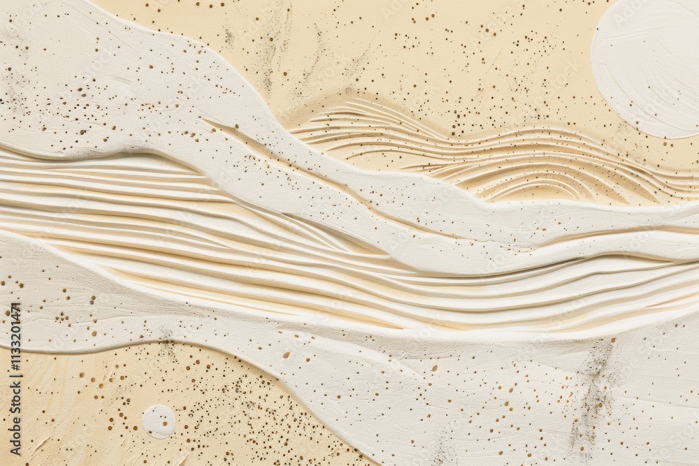 Poster abstract sand patterns featuring flowing textures and beautiful waves in a tranquil and calm setting