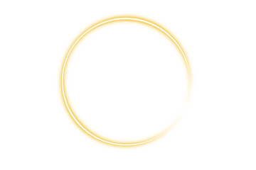 Shine orange neon circle frame for design	