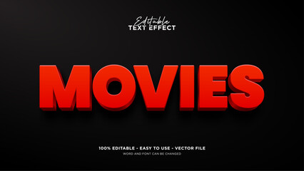 Fototapeta premium Movies 3d editable text effect premium vector