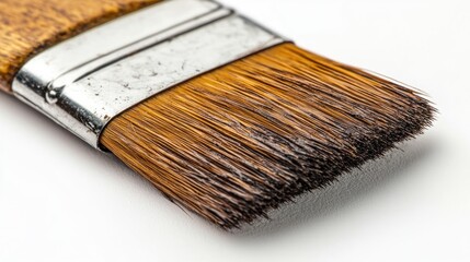 Fototapeta premium Close-up of a used paintbrush.