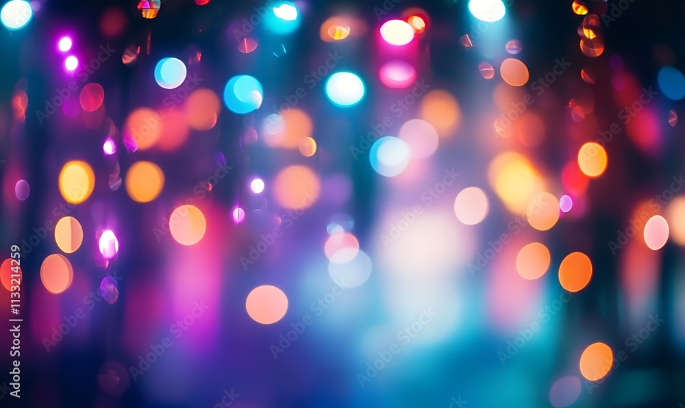 Poster abstract background with bokeh, generative ai