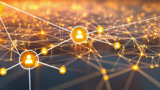 Network connecting people working remotely