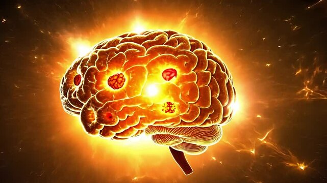 Brain showing multiple sclerosis developing