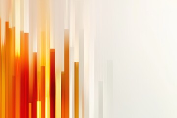 Obraz premium Abstract design featuring vibrant orange and yellow vertical lines against a light background, creating a dynamic and modern aesthetic.