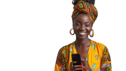 Portrait of  american young female holding mobile phone
