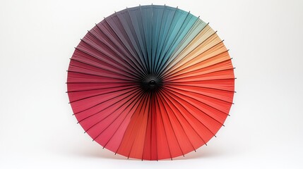 Colorful Japanese umbrella, gradient colors, traditional design.