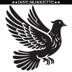 Fototapeta premium Dove silhouette design. Balck and white vector