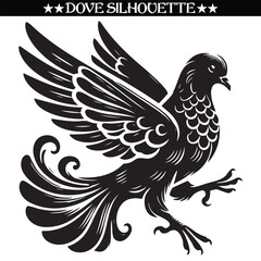 Obraz premium Dove silhouette design. Balck and white vector