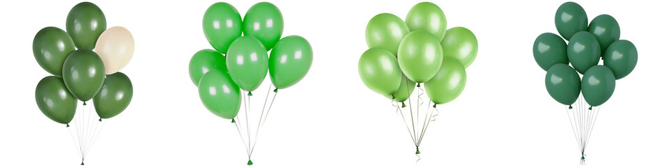 St Patrick's Day holiday and heritage, A collection of green balloons in various shades, clustered together, creating a festive and vibrant display.