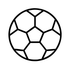 Fototapeta premium soccer ball icon, children’s day line art, children icon - simple black line art icon of soccer ball for children’s day topic celebrations. children vector art.