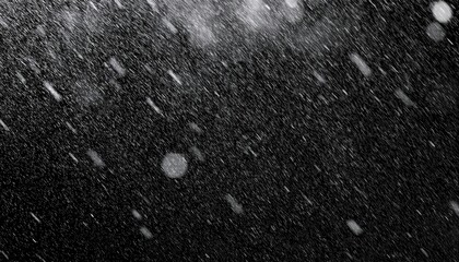 Fototapeta premium Intense Snowstorm in Motion. Dynamic View of Falling Snowflakes Against a Dark Night Sky Perfect for Winter Themed Design Projects, Nature Blogs, Weather Forecasts, or Atmospheric Film Backdrops