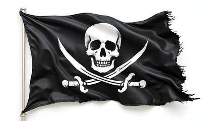 Fototapeta premium Highlighted pirate flag illustration. Jolly roger. 