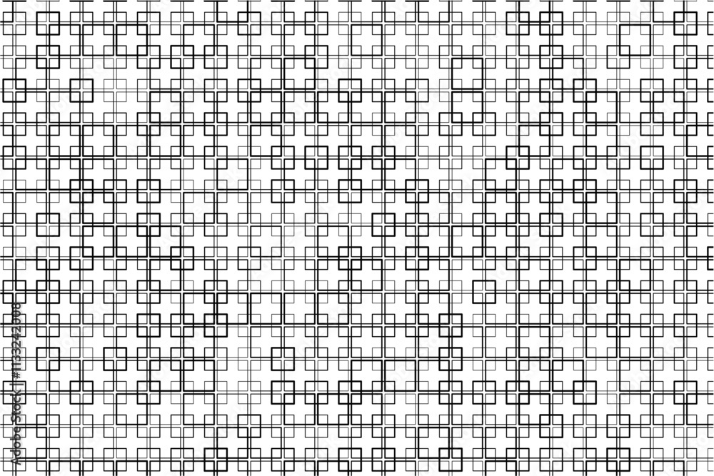 Aufkleber Abstract pattern of intersecting squares with varying thicknesses and alignments