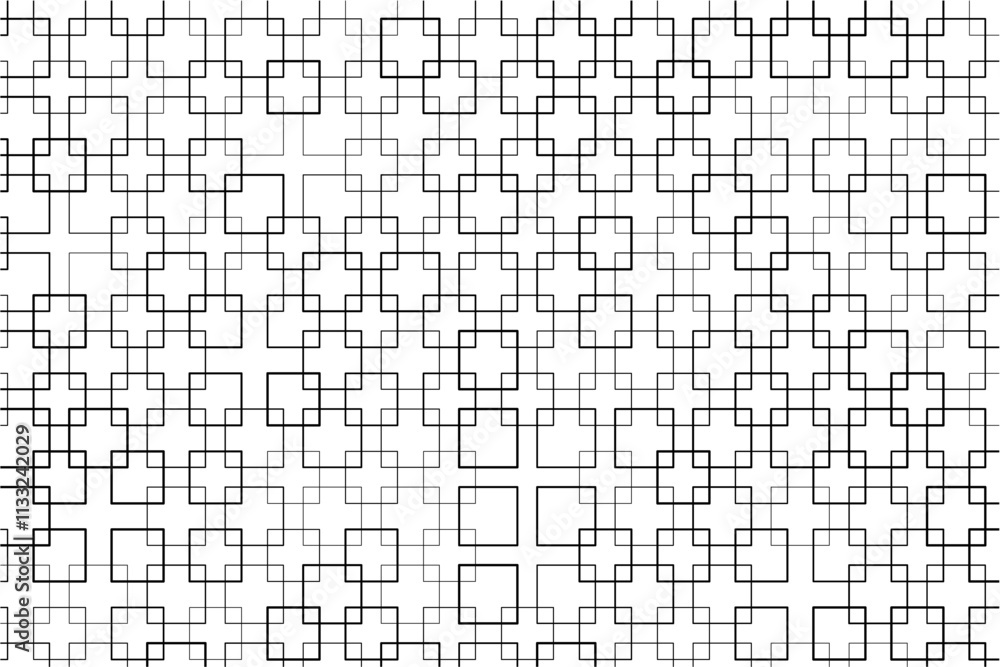Aufkleber abstract pattern of intersecting squares with varying thicknesses and alignments
