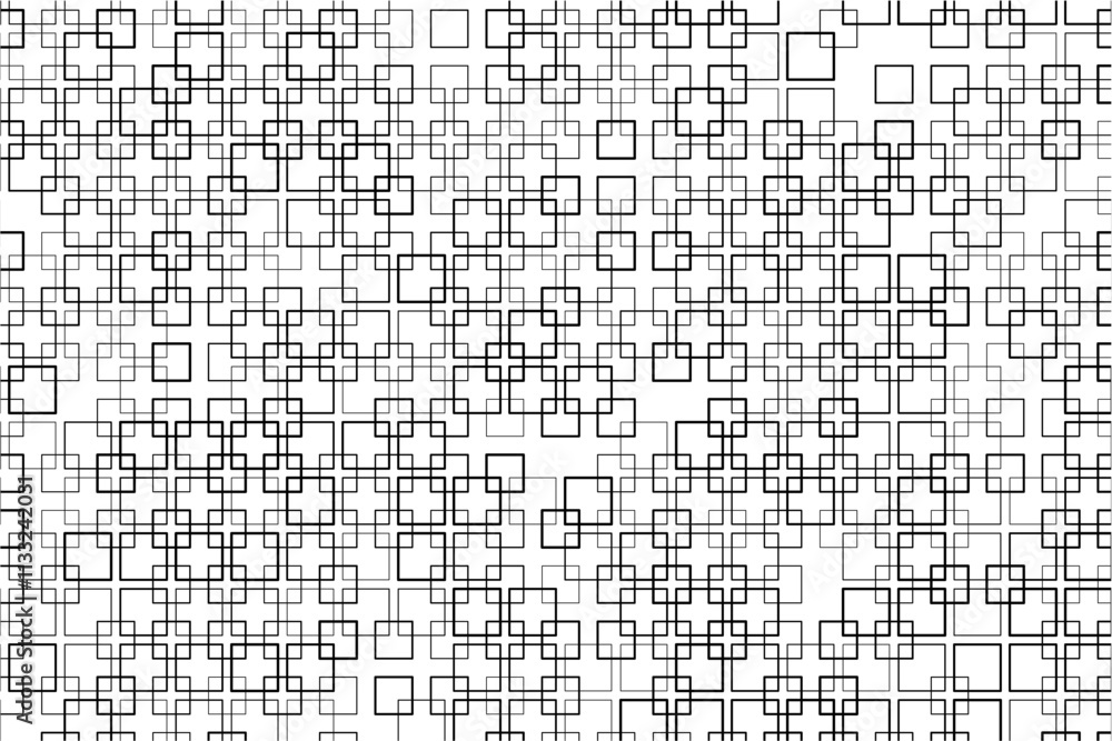 Aufkleber Abstract pattern of intersecting squares with varying thicknesses and alignments