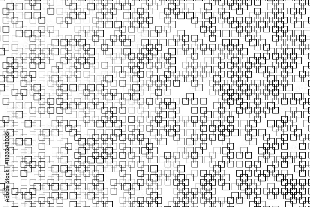 Aufkleber Abstract pattern of intersecting squares with varying thicknesses and alignments