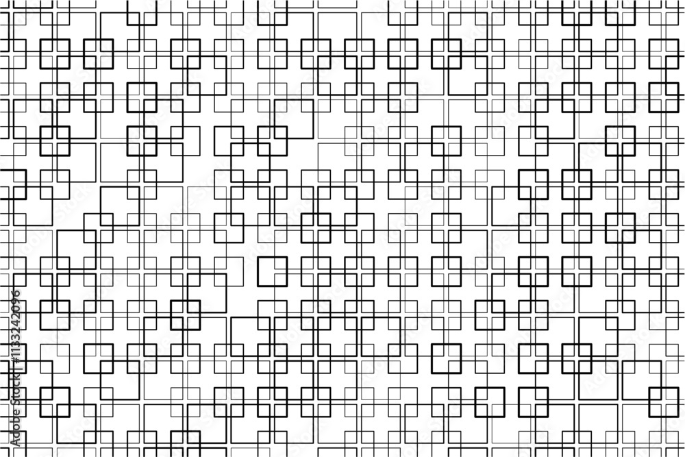 Leinwandbilder abstract pattern of intersecting squares with varying thicknesses and alignments