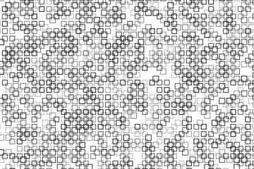 Abstract pattern of intersecting squares with varying thicknesses and alignments