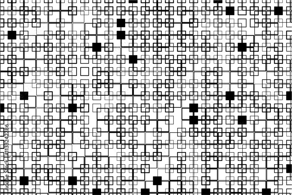 Aufkleber Symmetrical pattern of interwoven squares creating a sense of movement.