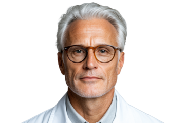 Wise Man Smiling, Portrait with Glasses