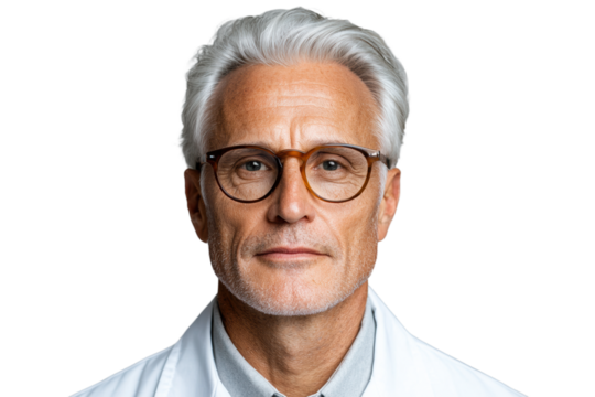 Wise Man Smiling, Portrait with Glasses