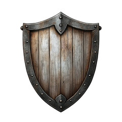 Golden-edged blue shield with ornate golden emblem, ideal for game design or fantasy art.