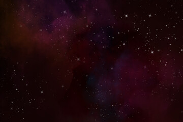 Star field in galaxy space with nebula, abstract watercolor art painting for texture night background	