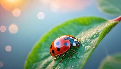 Fototapeta premium Ladybug Nature Colourful Wildlife Serene Tranquil Peaceful Emotion