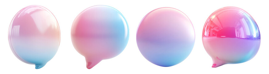 Colorful Glossy Ball on Transparent Background