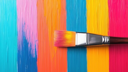 Fototapeta premium Vibrant Brush Strokes with Bold Colors Aesthetic Background for Artist's Inspiration and Creative Projects in Contemporary Art Style and Design