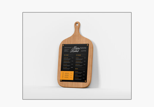 Cutting Board Menu Mockup