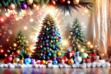 christmas tree and decorations