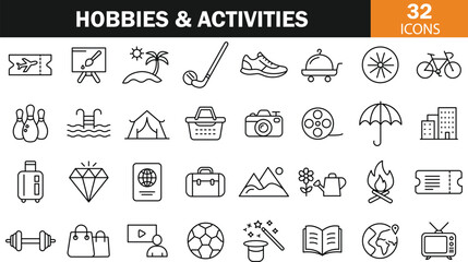 Hobbies & Activities Icon Collection