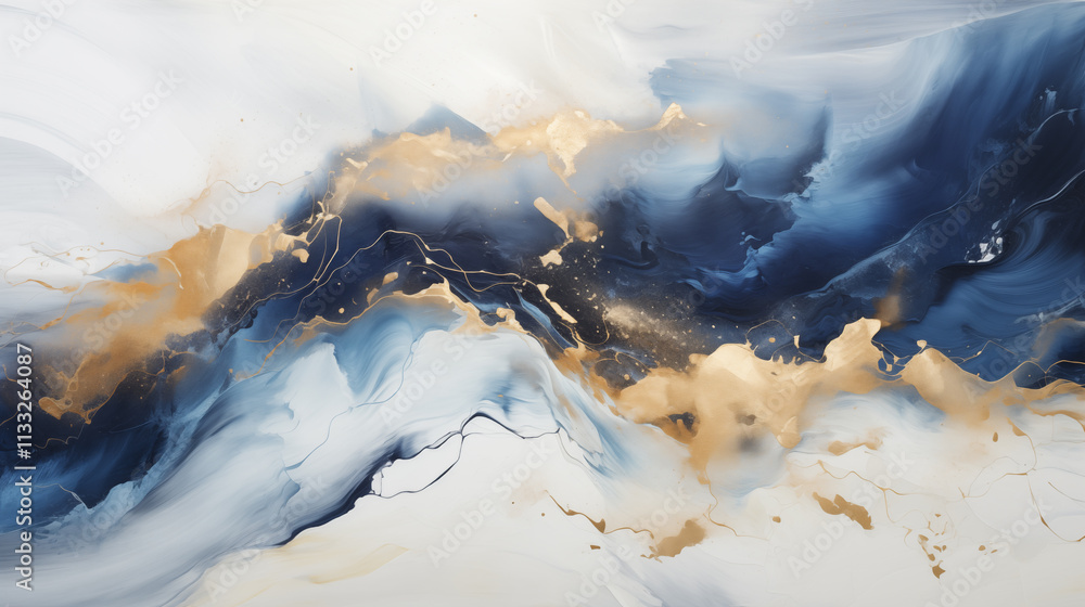 Poster  Marble effect background. Fluid art texture. Backdrop with abstract mixing paint effect. Mixed paints for interior poster.