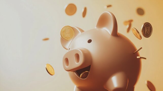 Broken piggy bank with coins scattered around, symbolizing financial struggle and the need for careful budgeting and saving.