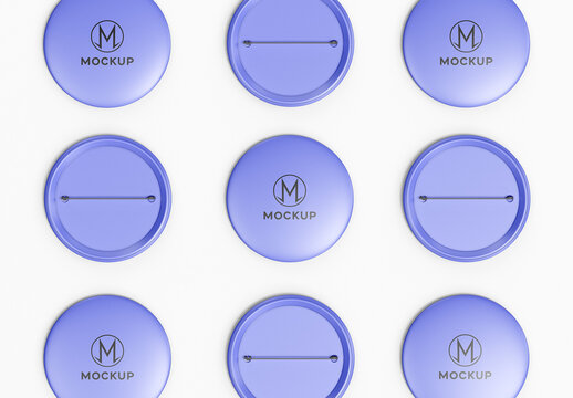 Pin Button Round Mockup - Top View