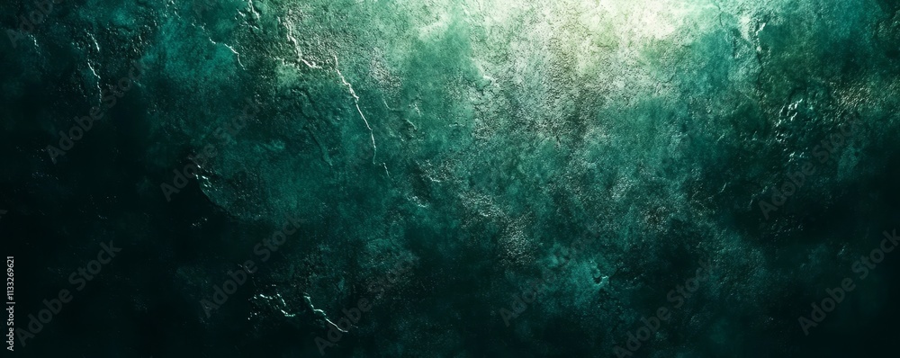 Poster deep green gradient background with a grainy texture, generative ai