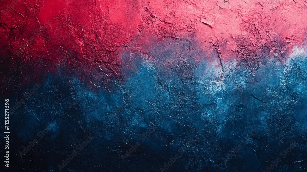 Poster blue red colors gradient background with a grainy texture, generative ai