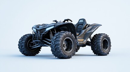 19. An ATV car with off-road tires, captured in a static pose with a white background