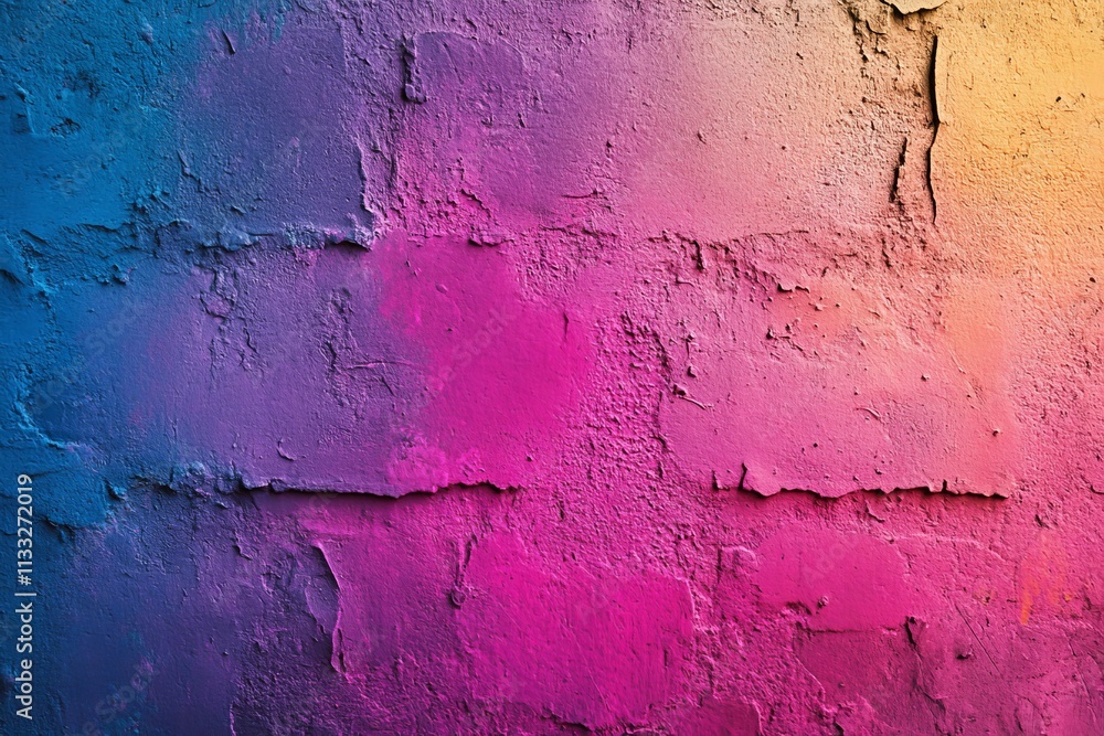 Poster neon colors gradient background with a grainy texture, generative ai