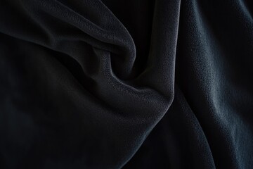 Fototapeta premium Close-up view of a black fabric with intricate weaving patterns