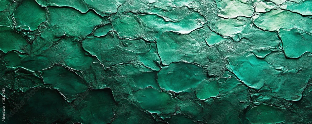 Poster emerald color gradient background with a grainy texture, generative ai