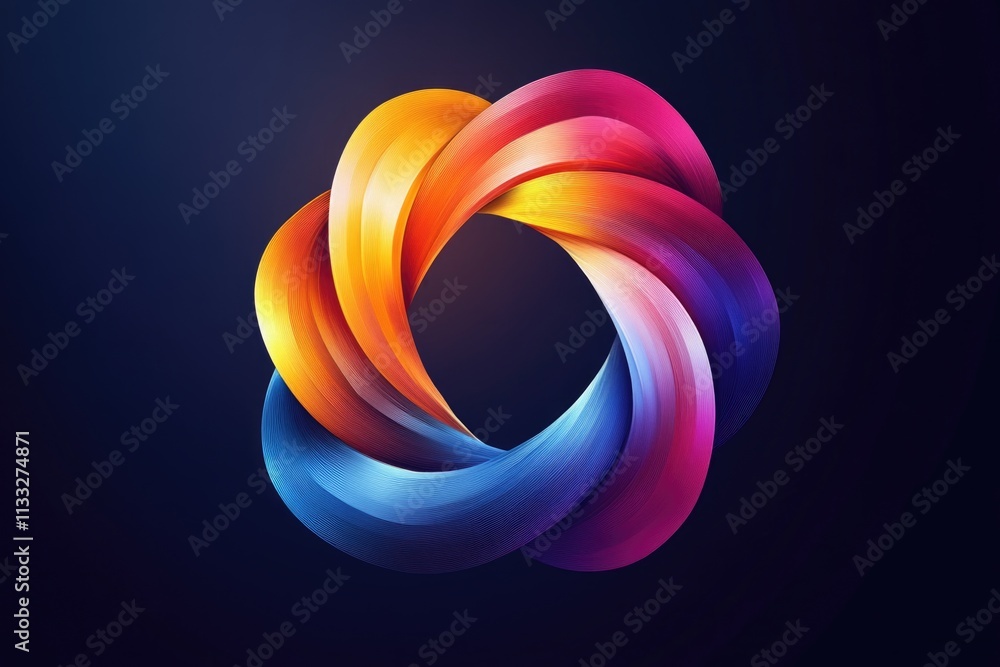 Poster a vibrant circular shape stands out against a dark backdrop