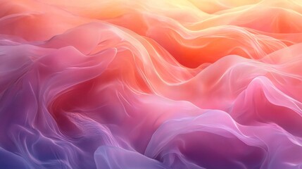 Obraz premium Abstract colorful waves of flowing fabric in warm orange and purple tones