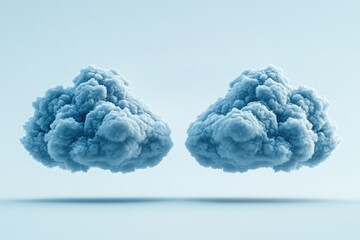 A pair of clouds drifting through the atmosphere, offering a sense of serenity and calmness