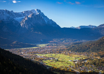 Zugspitze seen from Hoher Fricken, German Alps, Bavaria