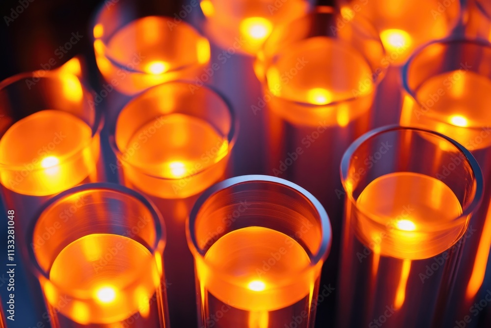 Aufkleber a collection of candles lit up, suitable for use in various settings such as events or decorative pu