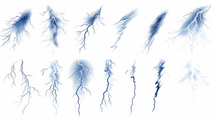 Fototapeta premium lightning transparenton isolated on a white background